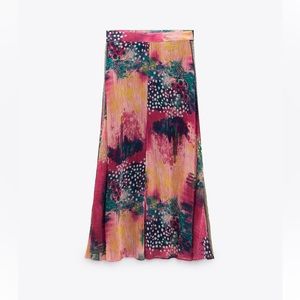 Zara PRINTED MIDI SKIRT l MEDIUM